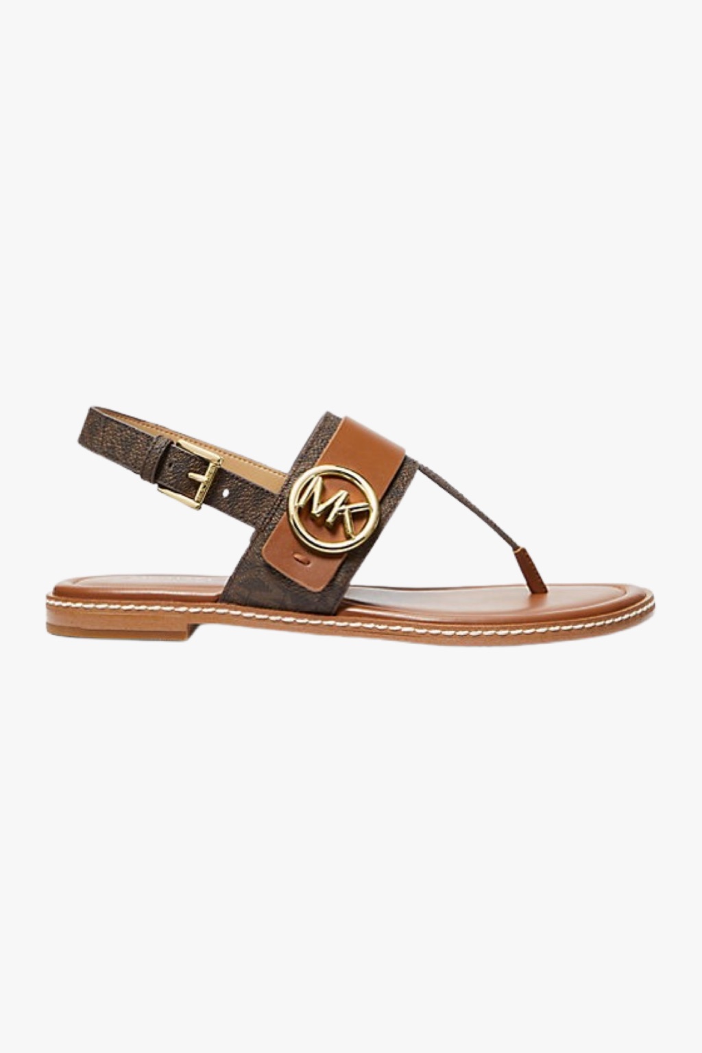 Levně Michael Kors CARMEN thong sandal brown monogram dámské pantofle