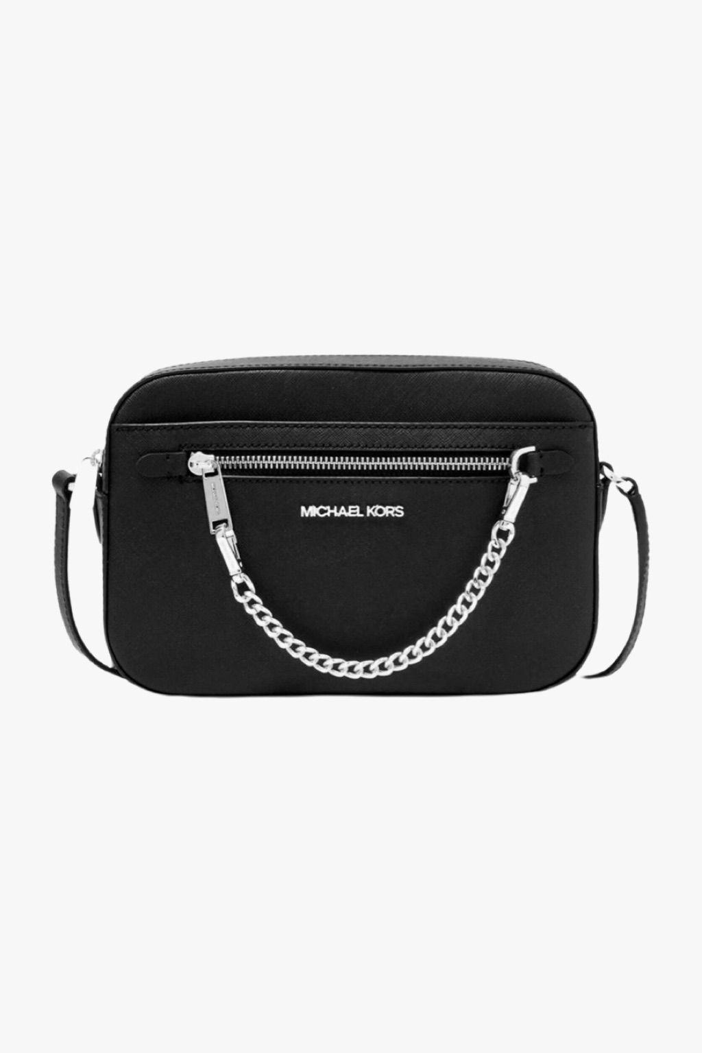 Michael Kors JET SET ITEM crossbody chain černá/stříbrná dámská kabelka