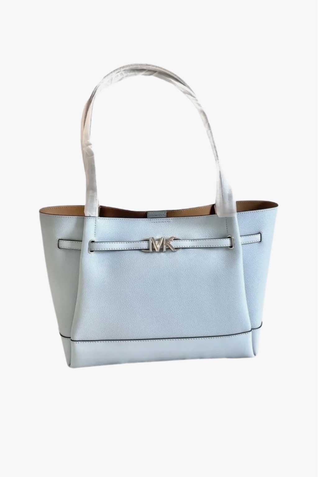 Michael Kors REED large belted leather tote dámská kabelka světle modrá