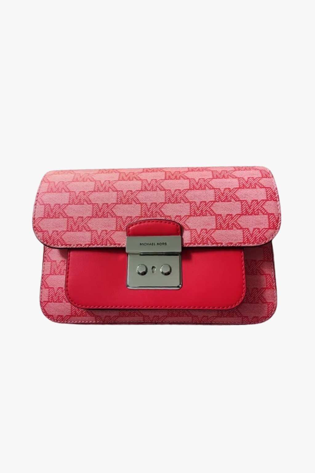 Michael Kors SLOAN editor MD flap messenger jacquard dámská kabelka sangria multi