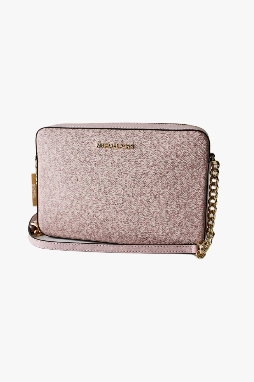Michael Kors JET SET ITEM crossbody LG EW dark powder blush monogram dámská kabelka