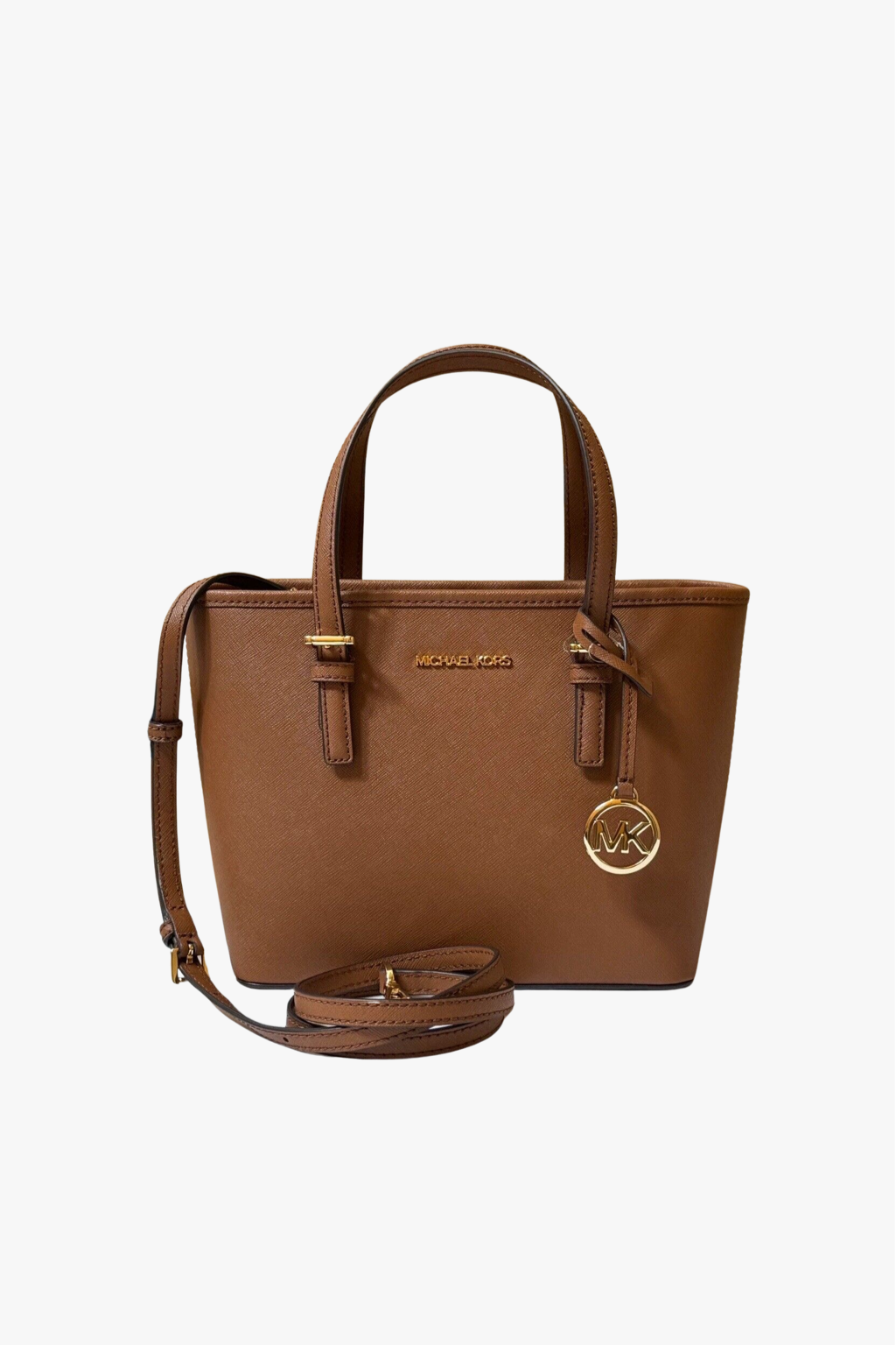 Michael Kors Jet Set Travel XS CRYL CONV TZ TOTE kožená hnědá dámská kabelka