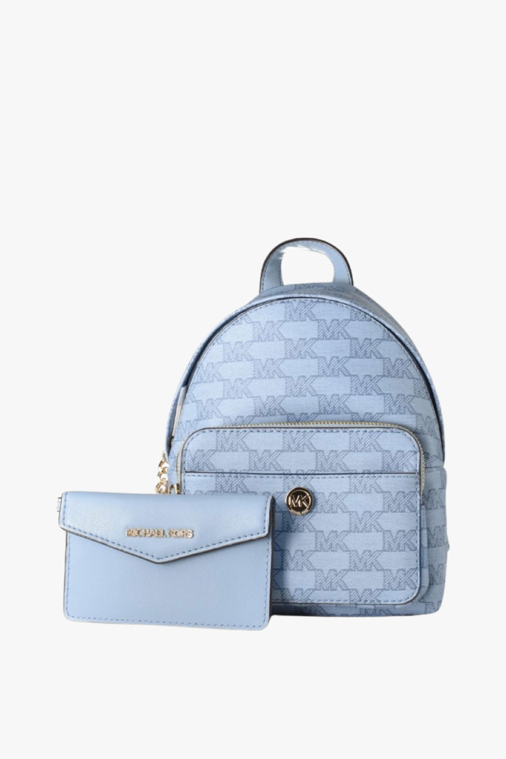 Michael Kors MAISIE XS 2in1 backpack logo jacquard pale blue dámský batoh