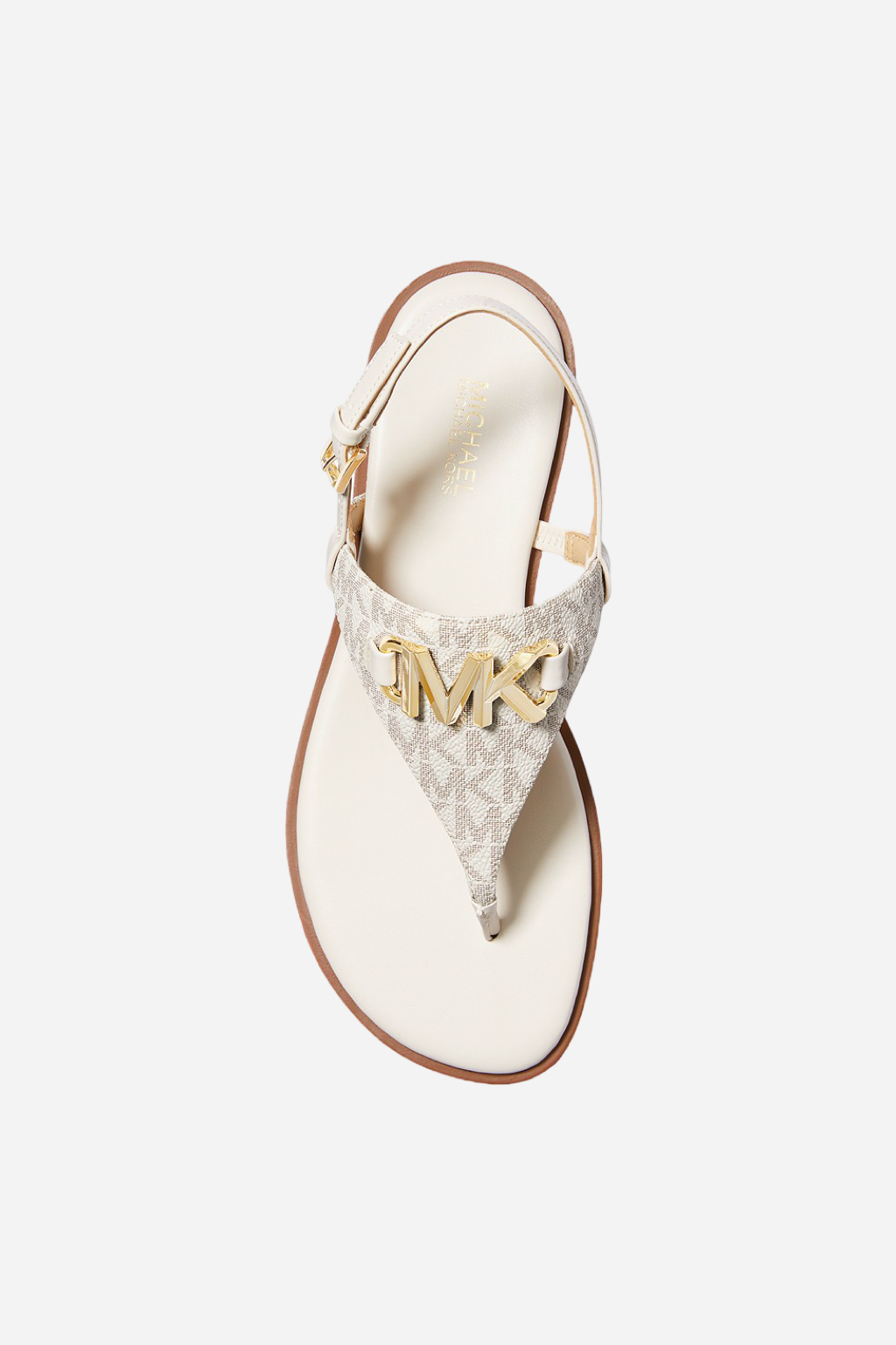 Levně Michael Kors REED flat thong vanilla monogram dámské pantofle