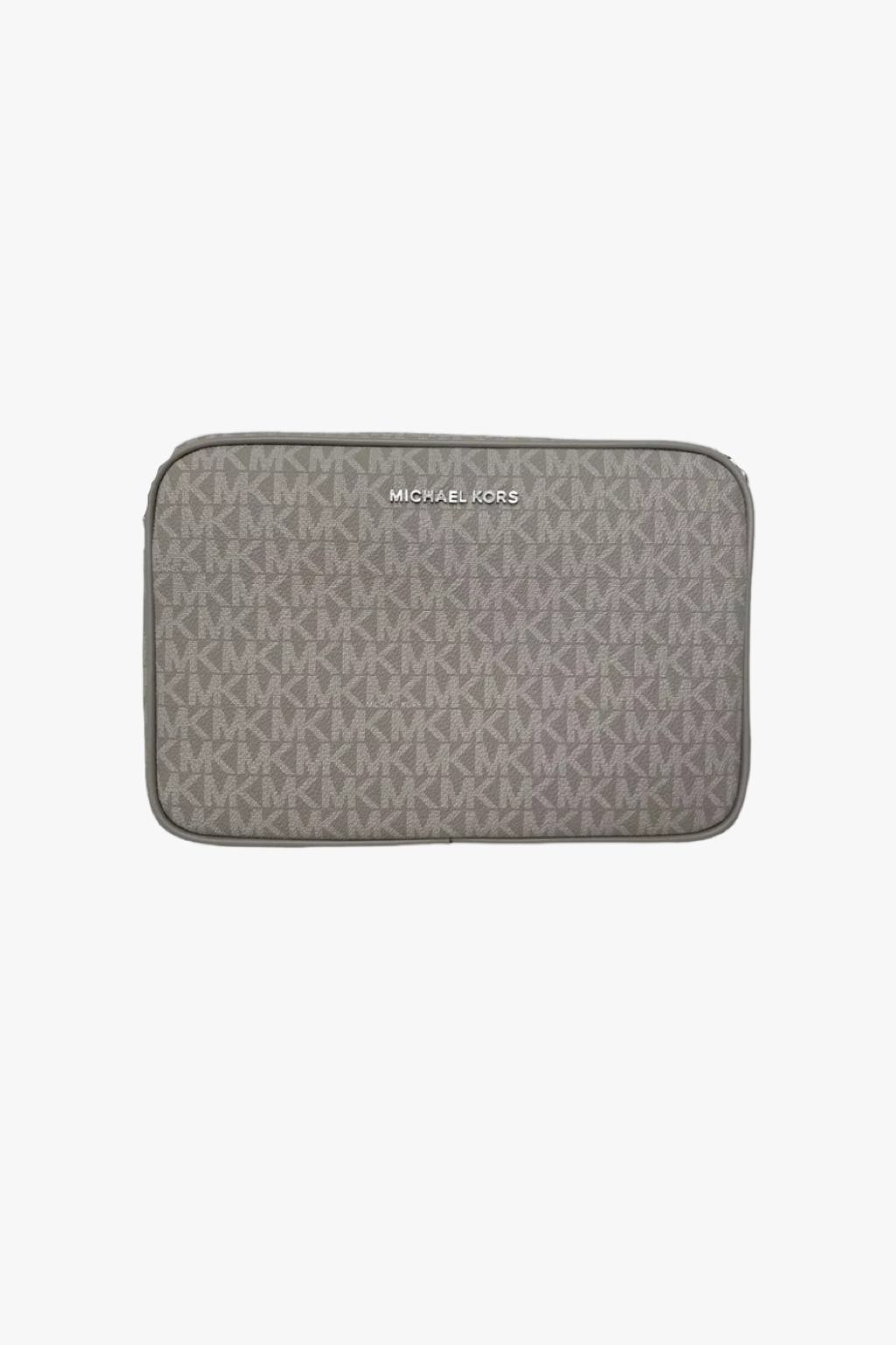 Michael Kors JET SET ITEM crossbody LG EW pearl grey monogram dámská kabelka