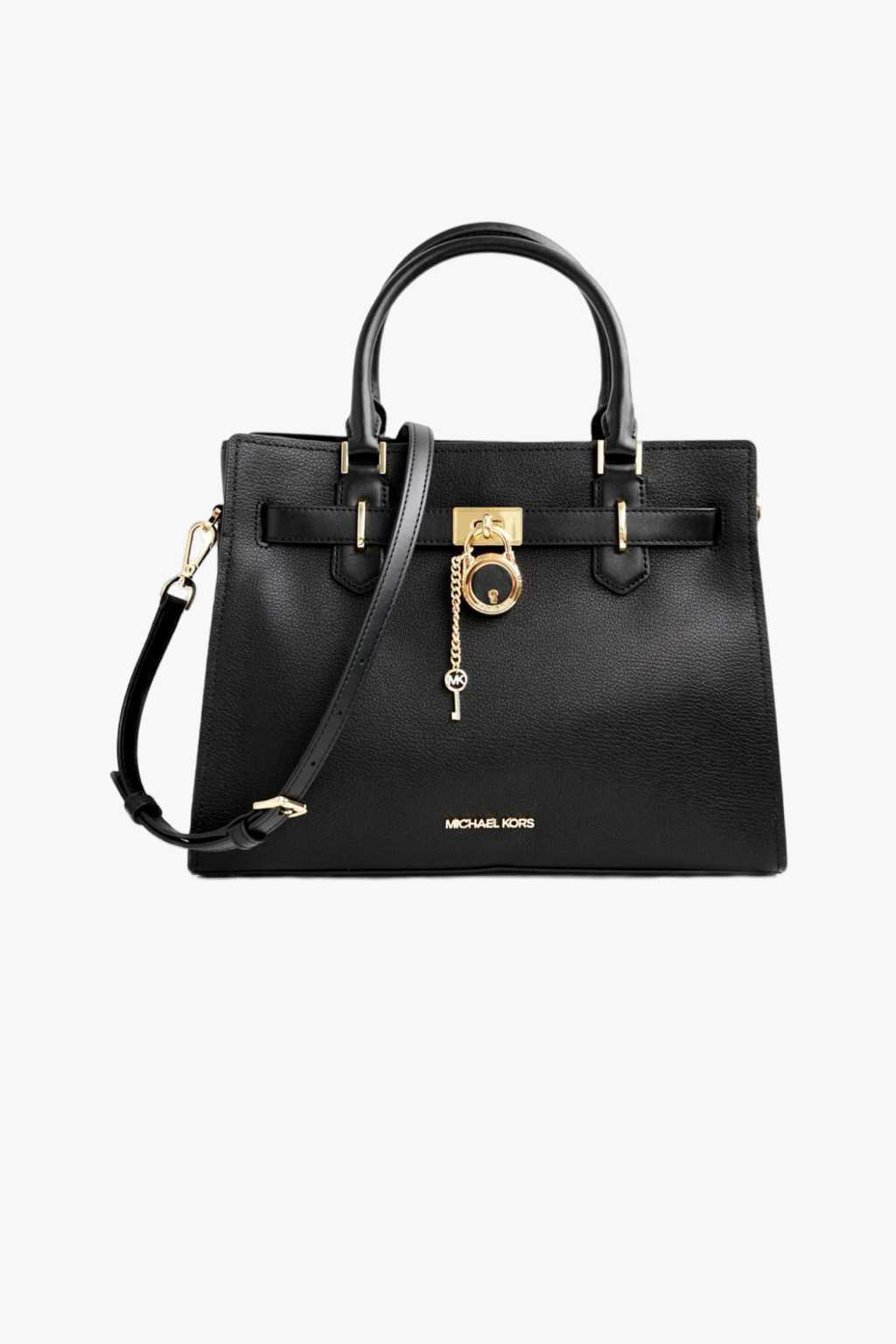 Michael Kors HAMILTON medium satchel kožená černá dámská kabelka