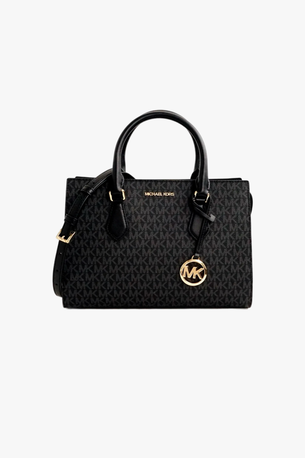 Michael Kors SHEILA medium satchel black monogram dámská kabelka