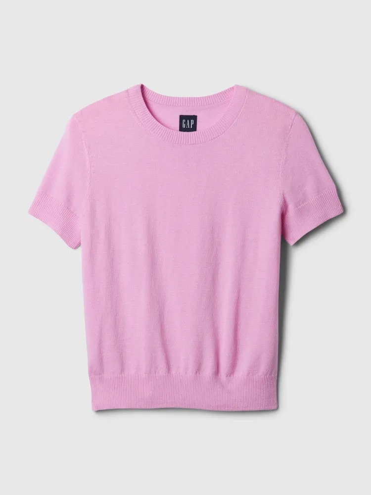 GAP Krátký crop svetr CashSoft růžový Velikost: XS