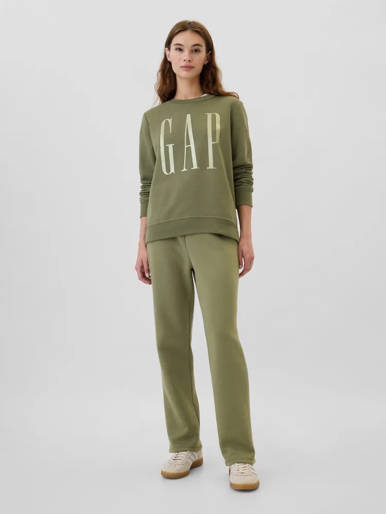 GAP Fleece mikina s logem zelená Velikost: XS