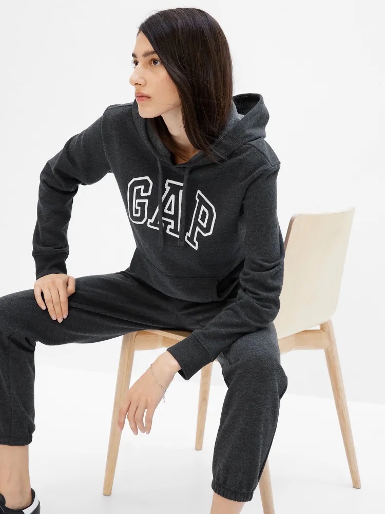 GAP HERITAGE Pullover Hoodie dámská mikina tmavě šedá Velikost: XS