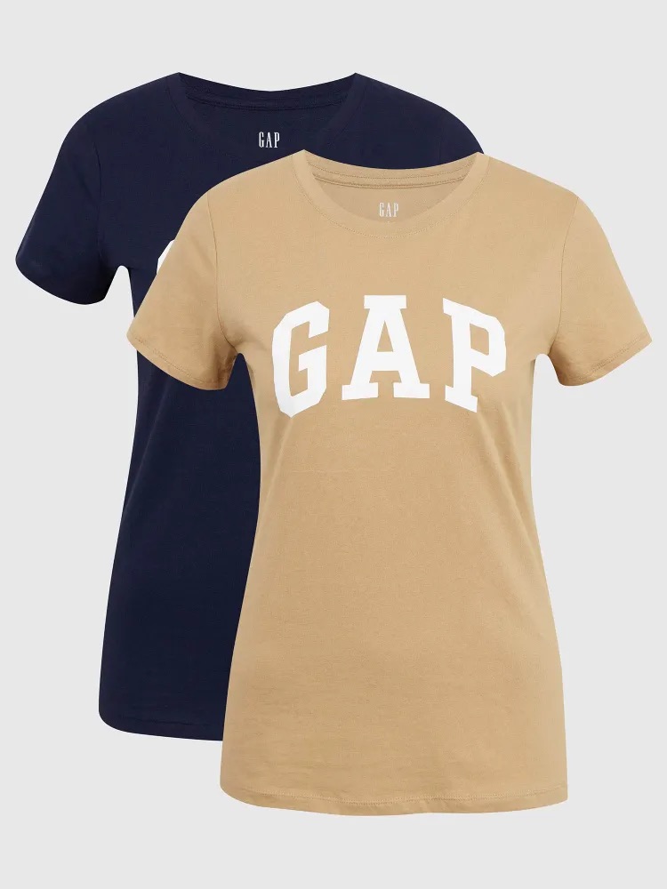 GAP FRANCHISE CLASSIC TEE PACK set dámských triček s krátkým rukávem hnědá modrá Velikost: XXS