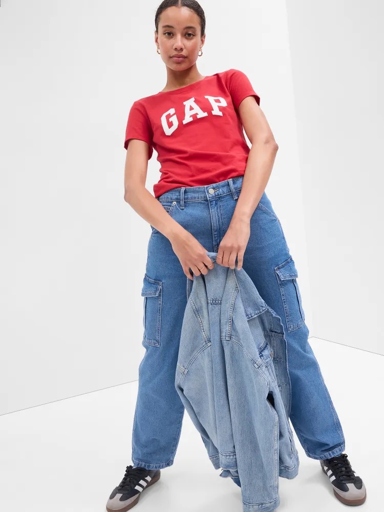 GAP SS CLASSIC TEE dámské tričko s krátkým rukávem červená Velikost: XS