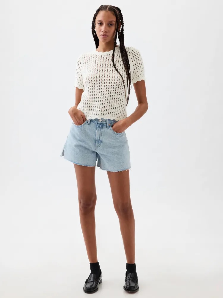 GAP Háčkované tričko bílá Velikost: XXS