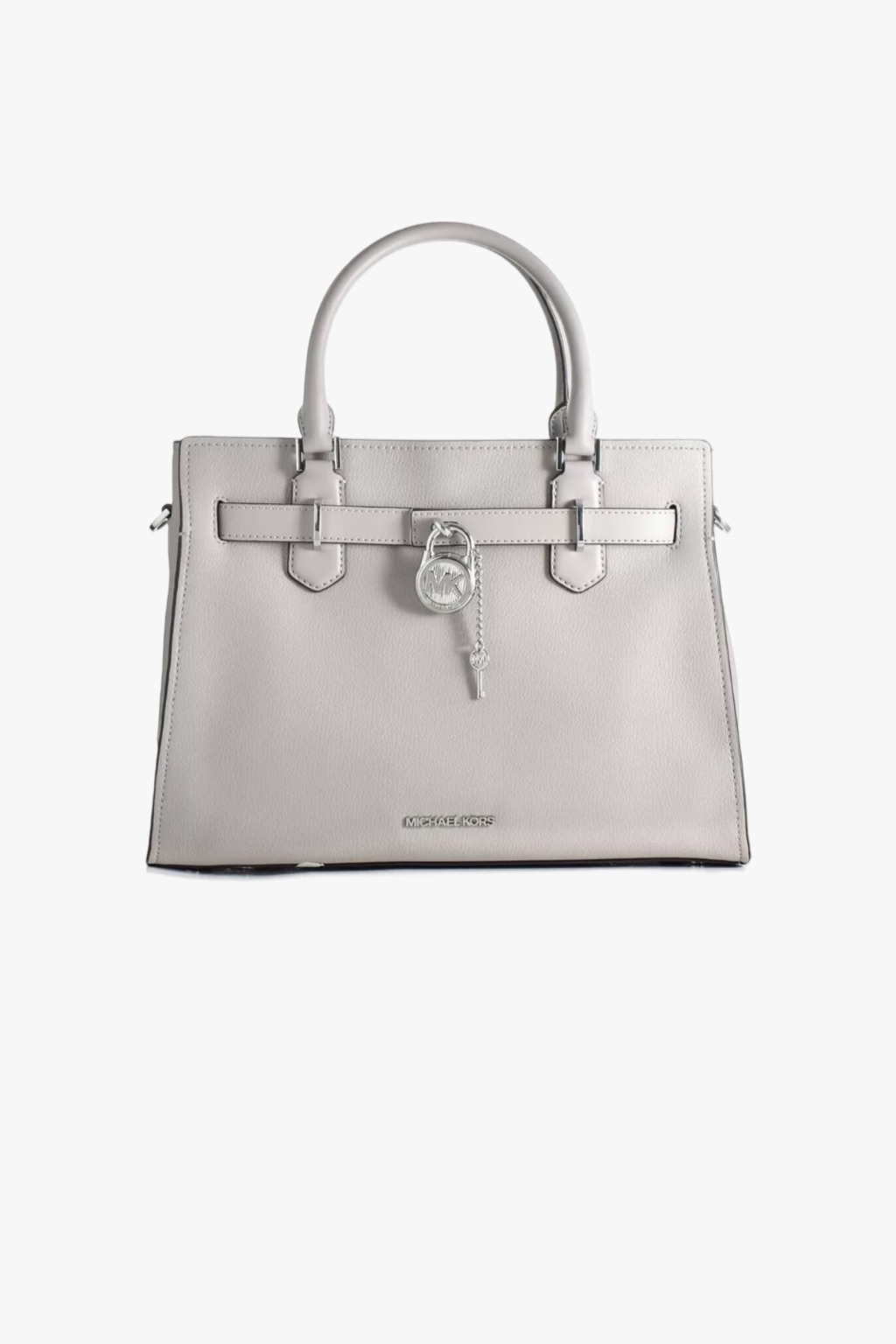 Levně Michael Kors HAMILTON medium satchel kožená šedá dámská kabelka