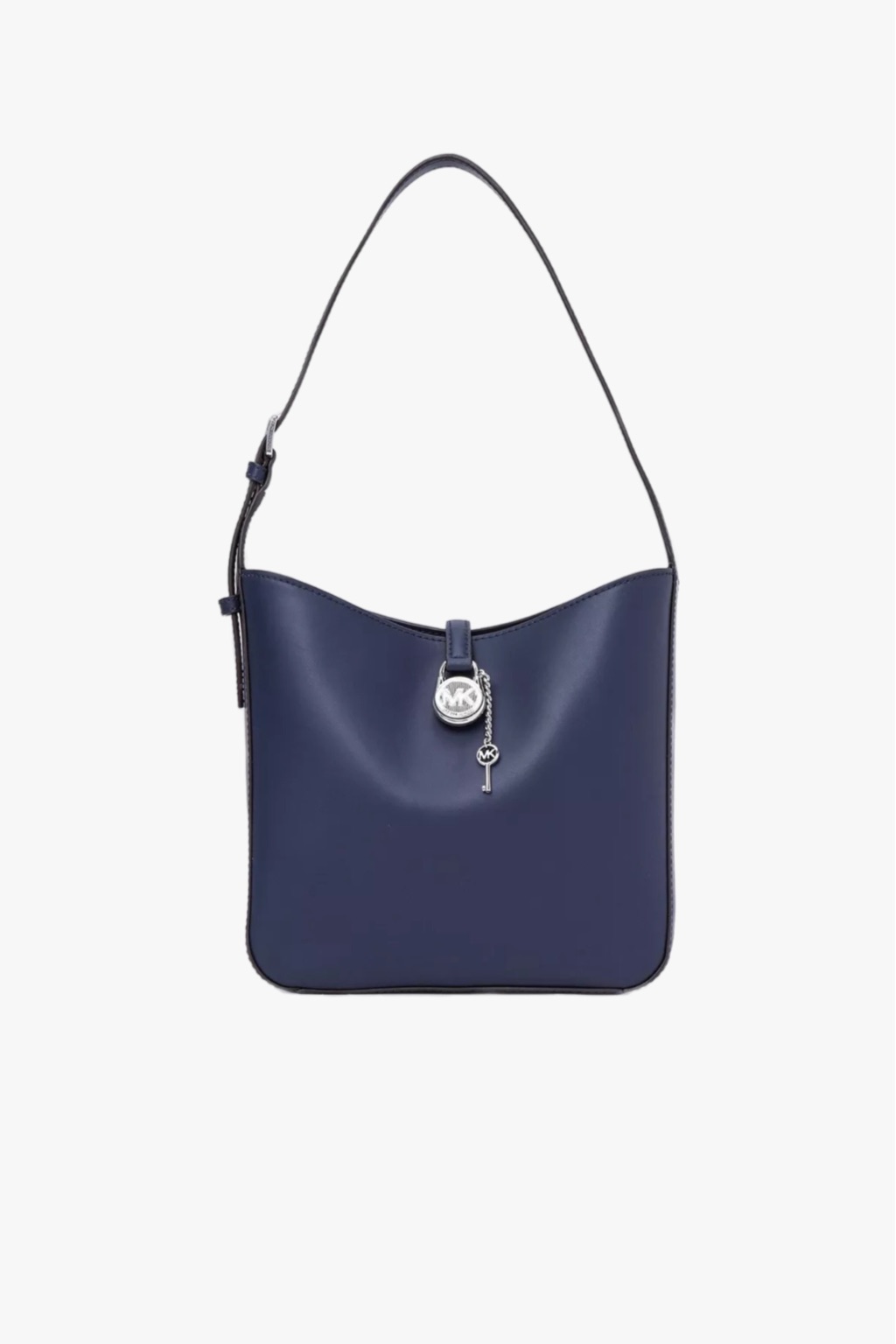 Michael Kors LYRA small bucket shoulder leather modrá dámská kabelka