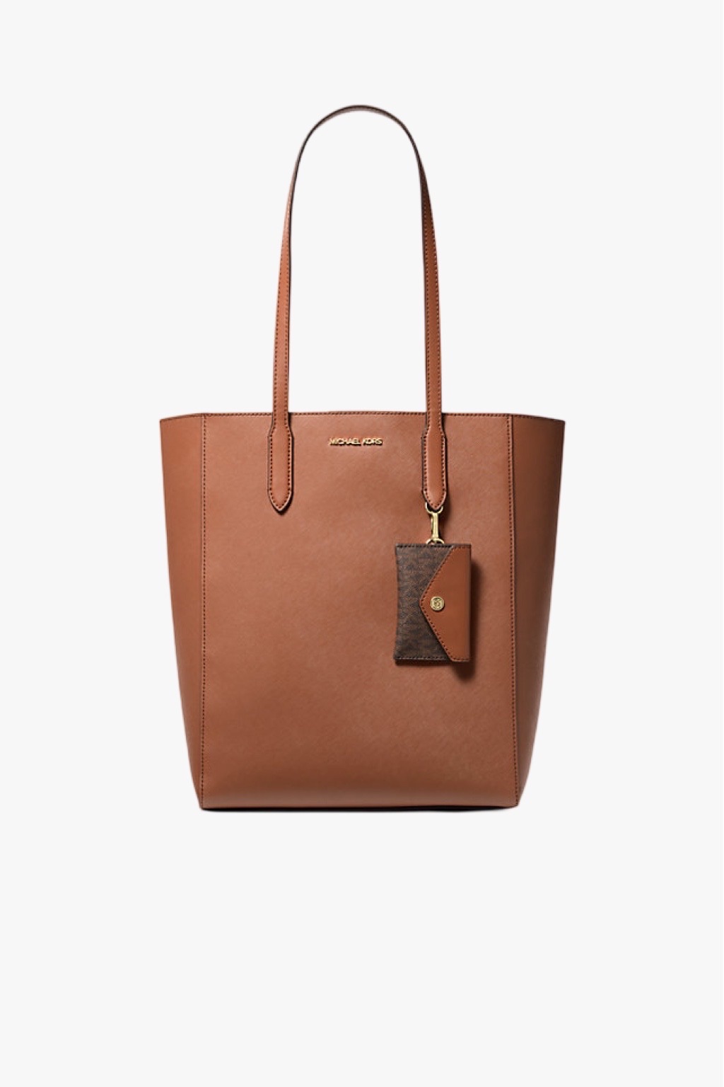 Michael Kors VINCENT large tote with card case hnědá kožená dámská kabelka a peněženka