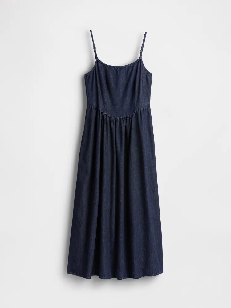 GAP Džínové maxi šaty s kapsami Velikost: XS