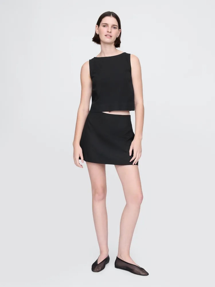 GAP Lněná kraťasová sukně černá Velikost: S