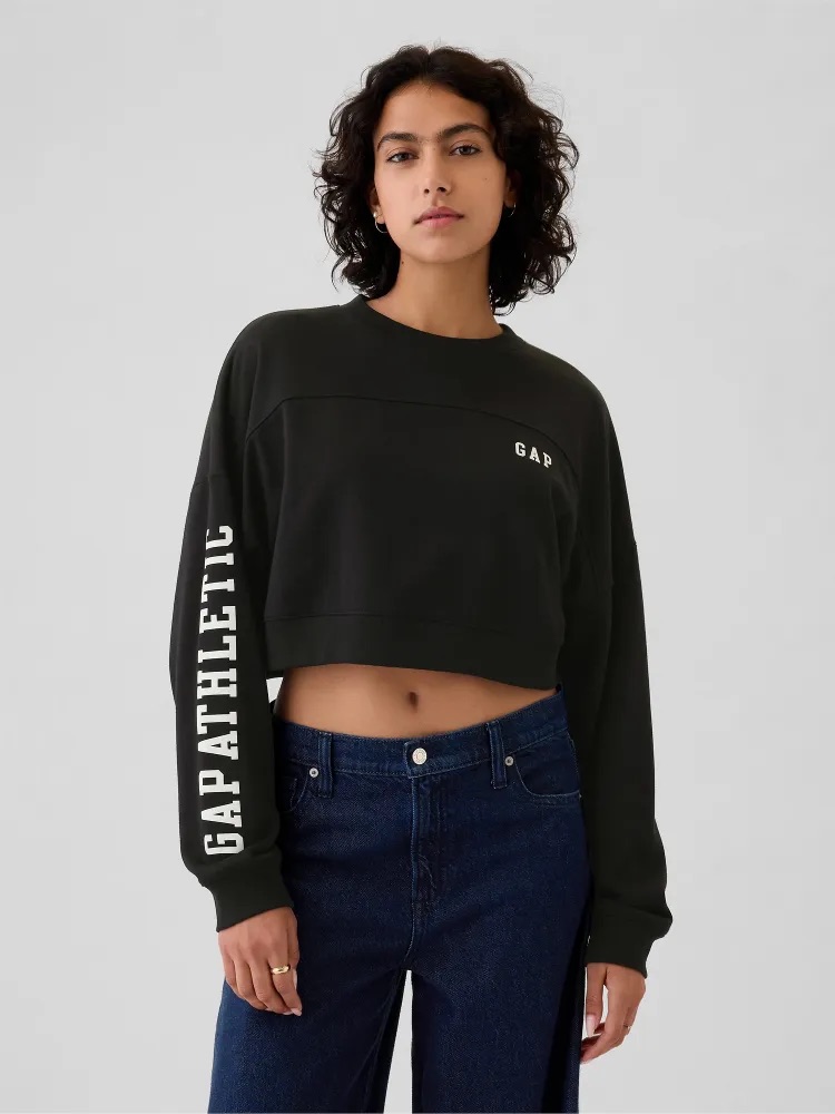 GAP Crop mikina s logem černá Velikost: XL