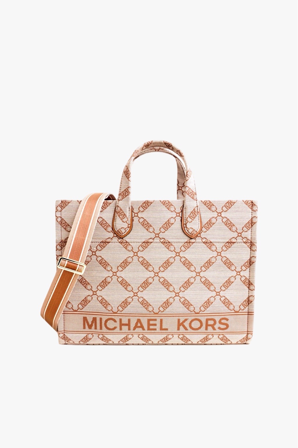 Michael Kors GIGI large grab tote jacquard natural hnědá dámská kabelka