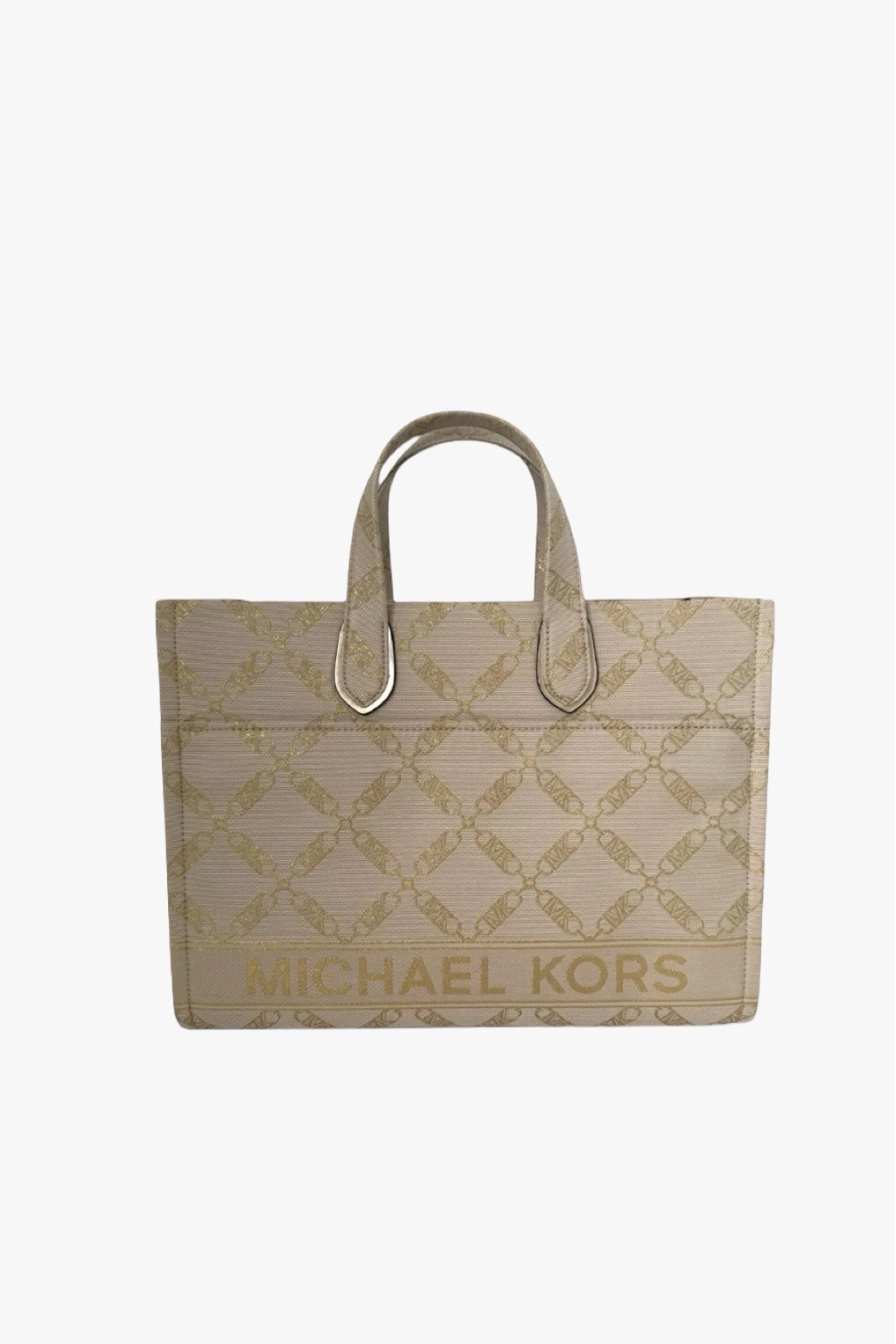 Michael Kors GIGI large grab tote jacquard natural zlatá dámská kabelka