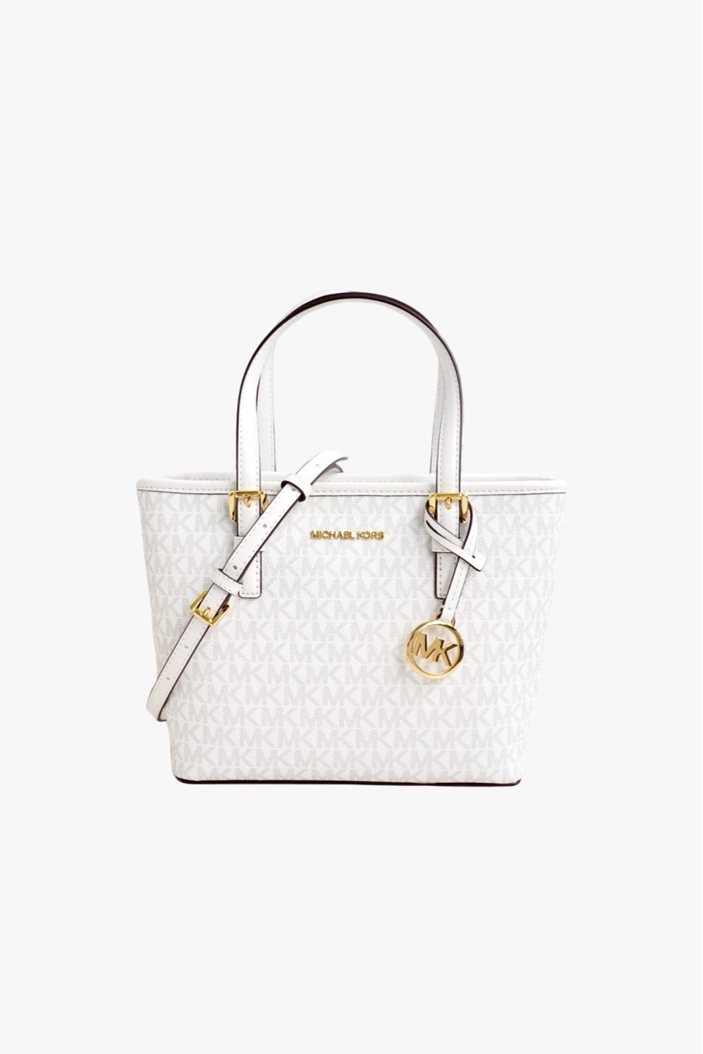 Michael Kors Jet Set Travel XS CRYL CONV TZ TOTE bílá monogram dámská kabelka