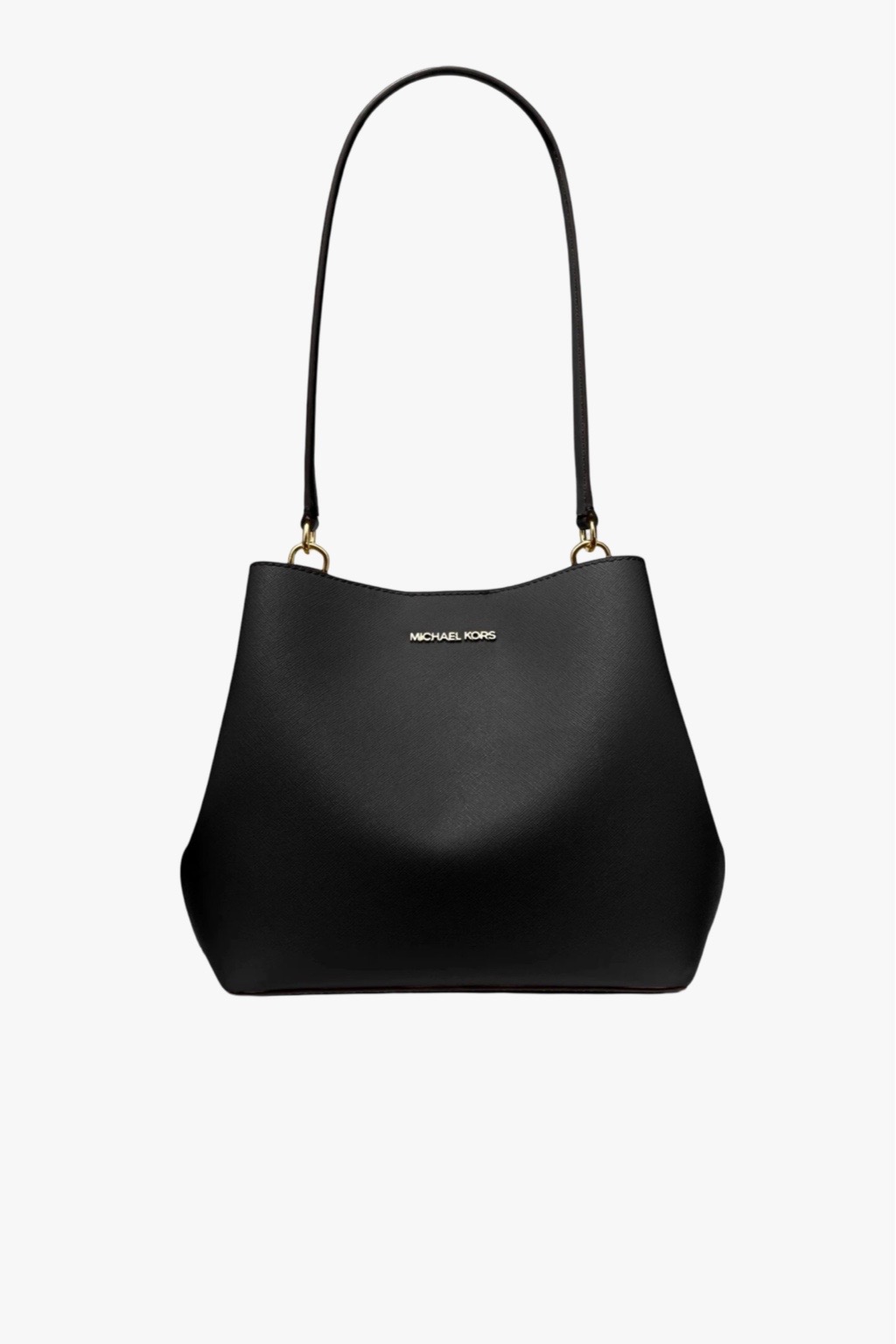 Michael Kors PRATT medium bucket shoulder kožená dámská kabelka černá
