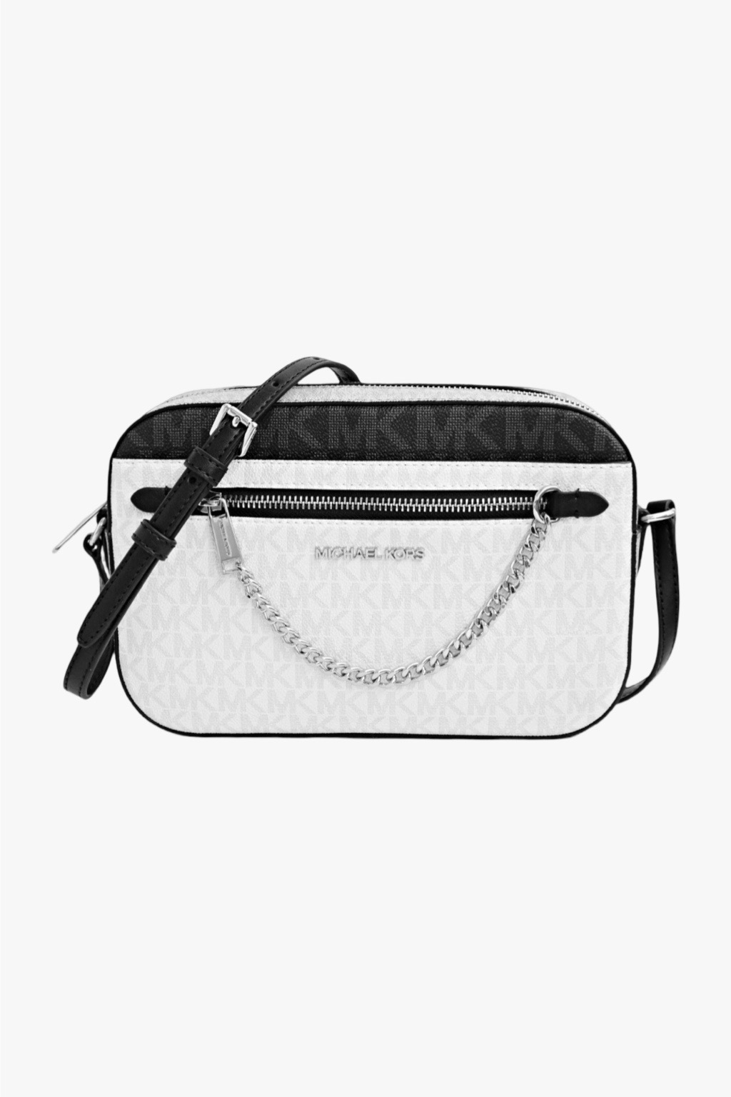 Michael Kors JET SET ITEM crossbody chain monogram optic white multi dámská kabelka