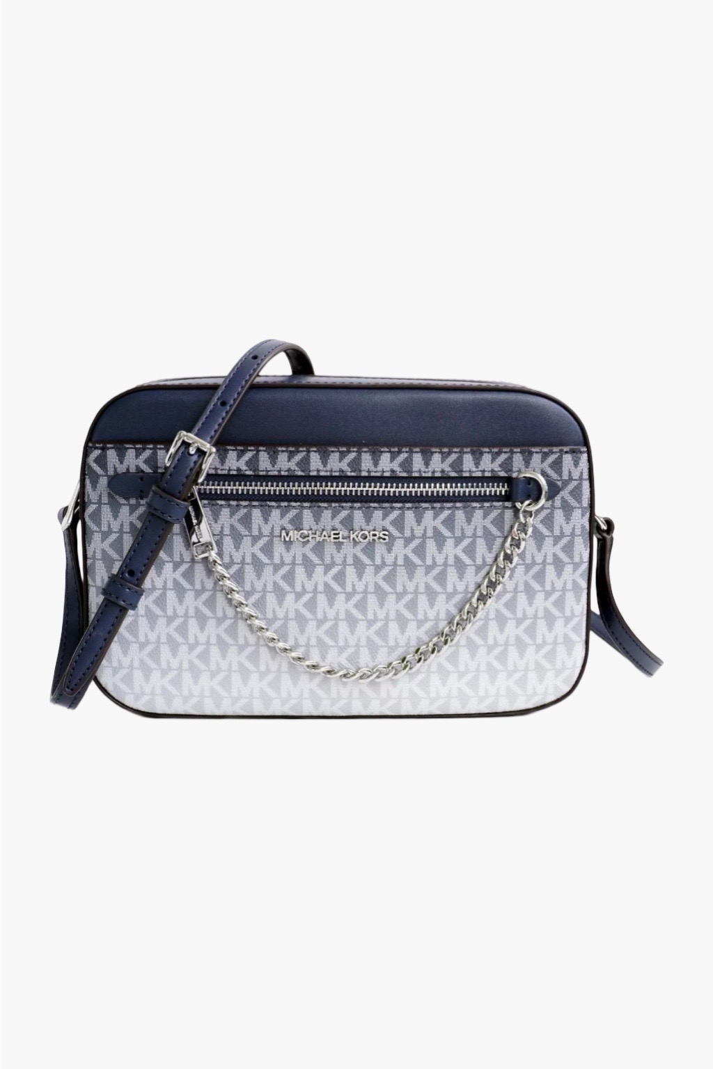 Michael Kors JET SET ITEM crossbody chain monogram navy ombre dámská kabelka