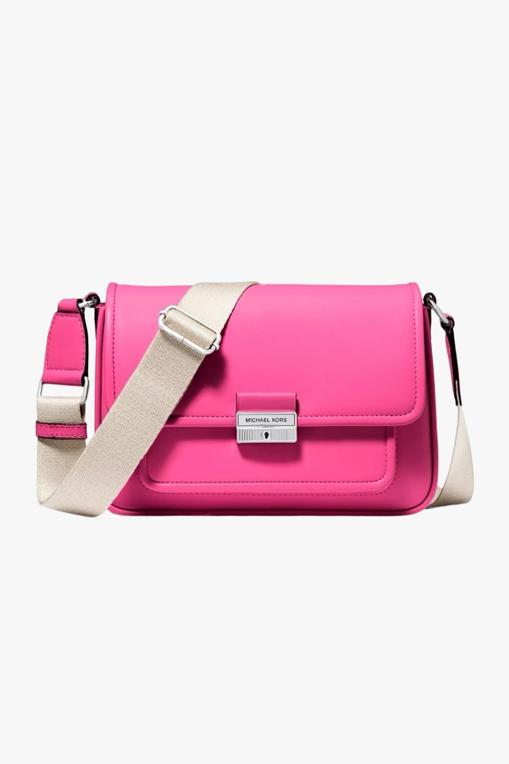 Michael Kors BRADSHAW MD pkt messenger dámská kožená kabelka růžová