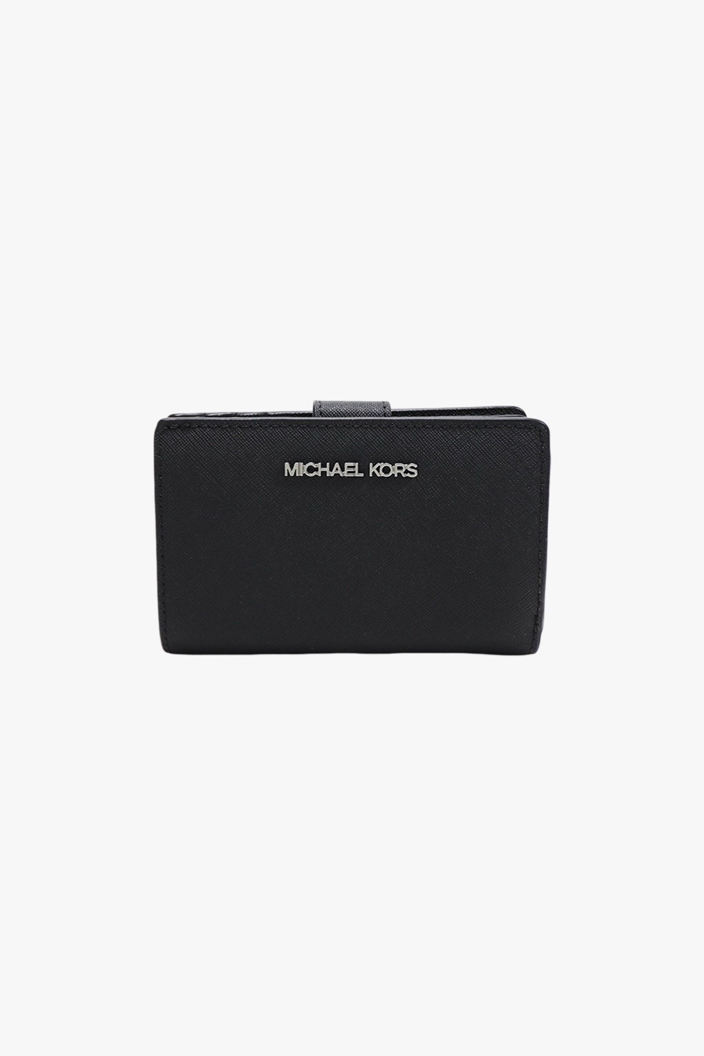 Michael Kors Jet set travel BIFOLD medium kožená dámská peněženka černá stříbrné kování