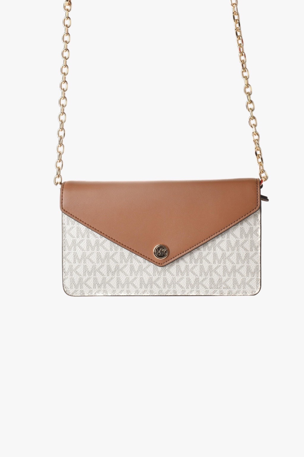 Michael Kors JST ENVELOPE small crossbody flap clutch dámská kabelka vanilla monogram