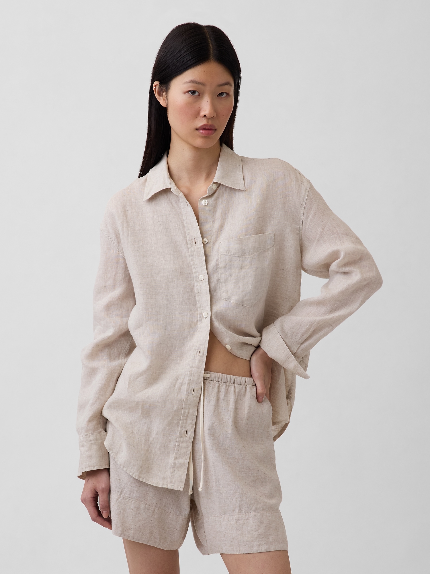 GAP Dámská lněná oversize košile