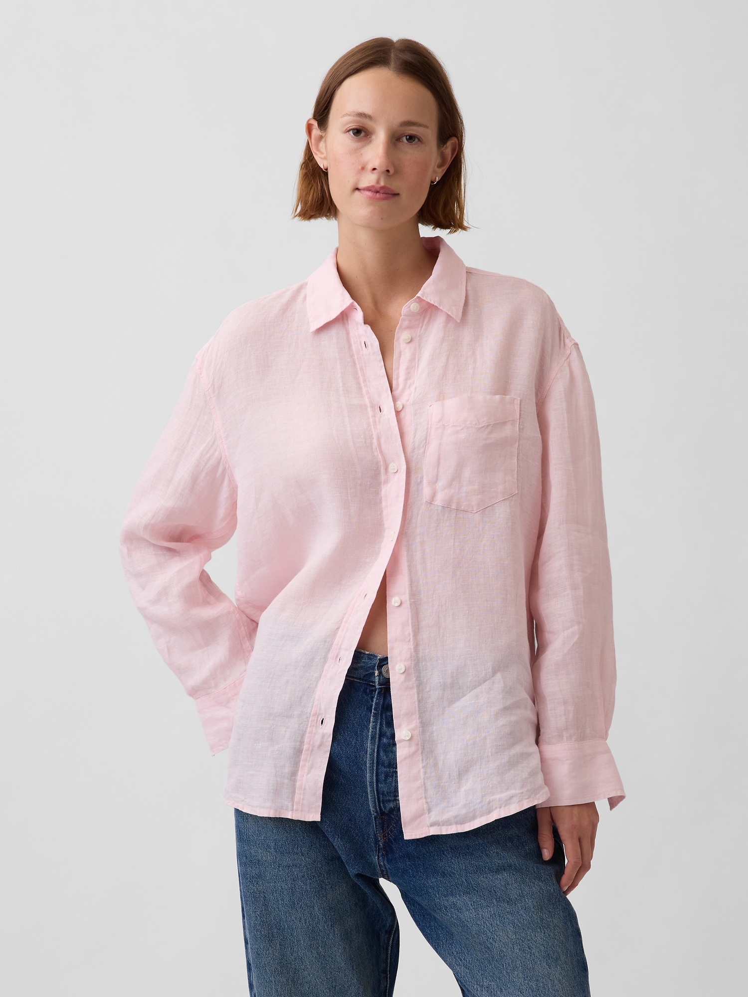 GAP Lněná oversized košile