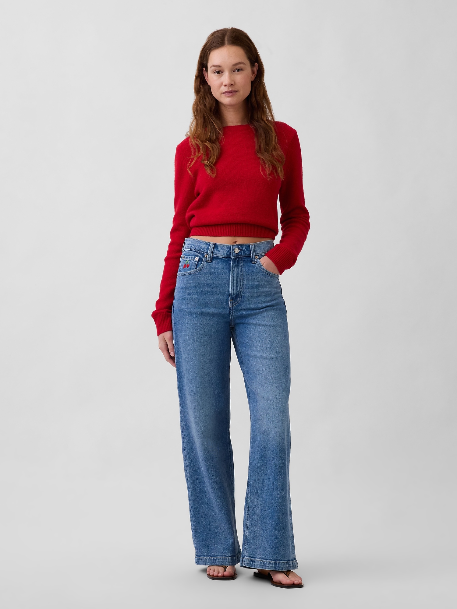 GAP Džíny High Rise Stride Wide-Leg - Dámské