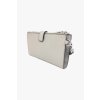 Dámská peněženka s pouzdrem na telefon a praktickým poutkem na ruku od světoznámé značky Michael Kors.  Model 35F8STVW0L double zip wrstlt light sand leather silver