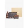 Michael Kors JST medium crossbody, card holder brown/gold monogram dárková sada dámská kabelka a peněženka style-it