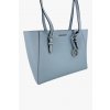Stylový set tří kabelek, ve světle modré barvě v kombinaci s monogramem MK  Stříbrné kování a detaily podtrhují elegantní vzhled   Spojení saffiano kůže s eko kůží (potisk MK)