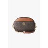 Michael Kors JS GLAM small front pocket oval crossbody dámská kabelka brown monogram