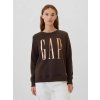 GAP Fleece mikina s logem tmavě hnědá (Velikost S)