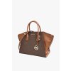 Prostorná  kabelka nepřehlédnutelného tvaru s monogramem značky Michael Kors, model 35F4G4VS3B, barva hnědá multi