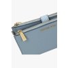 Dámská peněženka s pouzdrem na telefon a praktickým poutkem na ruku od světoznámé značky Michael Kors.  Model 34F9GAFW4L  double zip wrstlt vista blue leather gold
