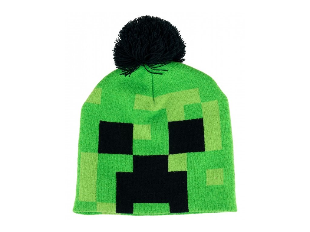 Minecraft zimní čepice Creeper zelená - Style-shop.cz