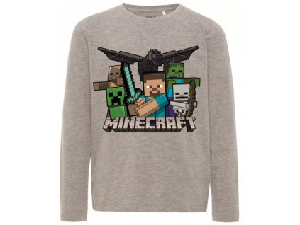 Minecraft tričko Steve a Monsters šedé dětské