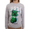 Minecraft svetr Creeper výbuch šedý dětský