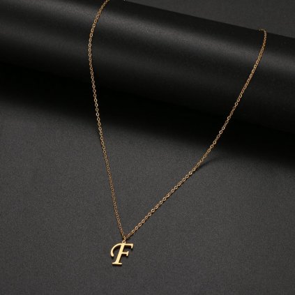 1192 retizek s priveskem uni pismeno f zlata ocel