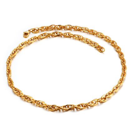 Univerzální ocelový řetízek 5mm - Hill, zlatý