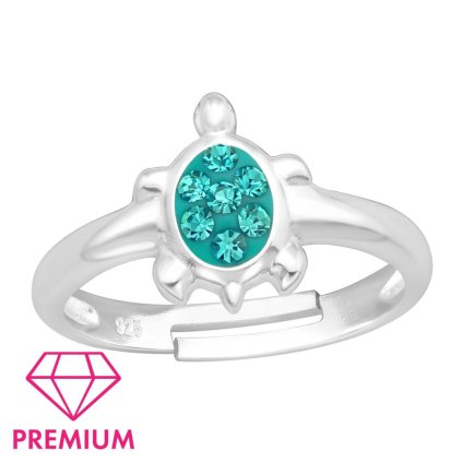 Stříbrný prsten Želva (Velikost prstenu EU 42)