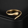 Prsten s nastavitelnou velikostí - had - hladký povrch, zlatá ocel