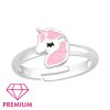 Stříbrný prsten růžový Jednoroožec (Velikost prstenu EU 47)